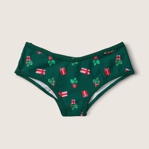 Victoria's Secret PINK Cotton Cheekster Panty Green Holiday Gifts Medium NEW
